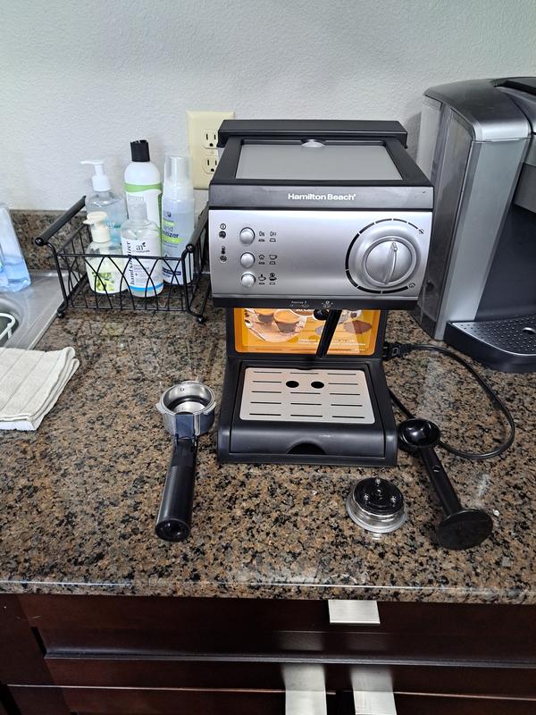 The espresso maker is on my kitchen counter where it will stay for all to see and.for me to use it everyday