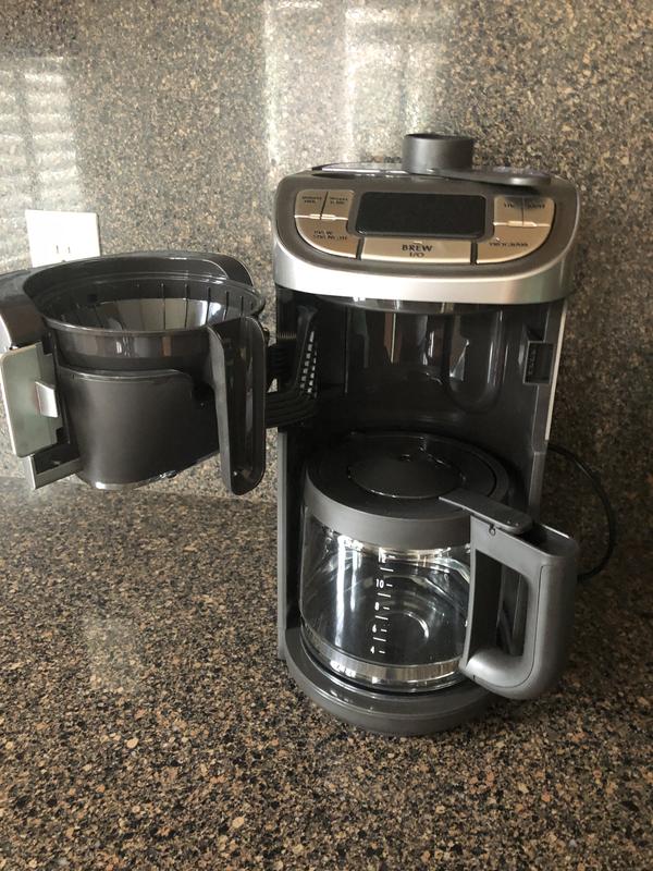 All the coffee maker special features are on display.