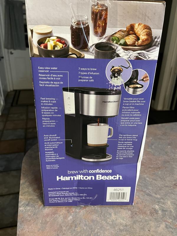 Hamilton Beach Home Barista 6-Cup Black 7-in-1 Coffee Maker 46251