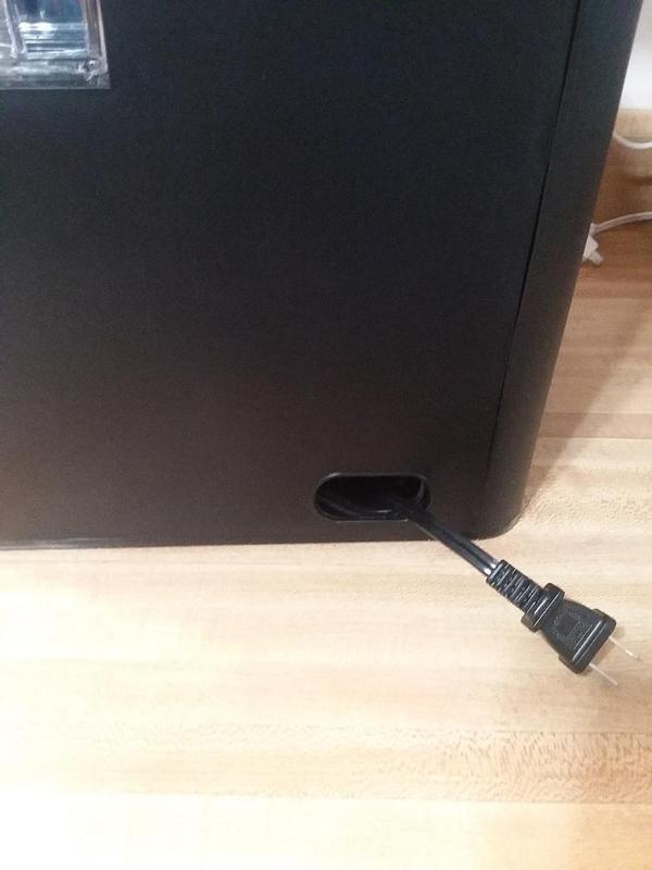 Storage for the plugin cord.