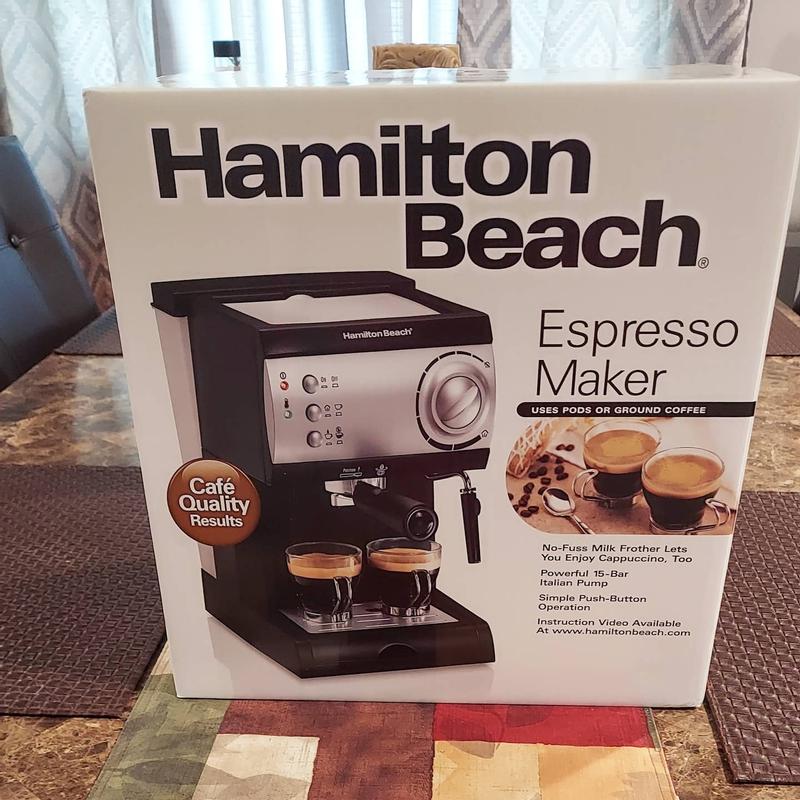 Hamilton Beach Espresso Maker with Milk Frother/Milk Steamer Negro 40715 -  Best Buy