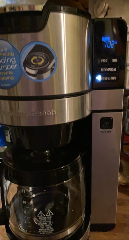 Grinding the fresh whole beans