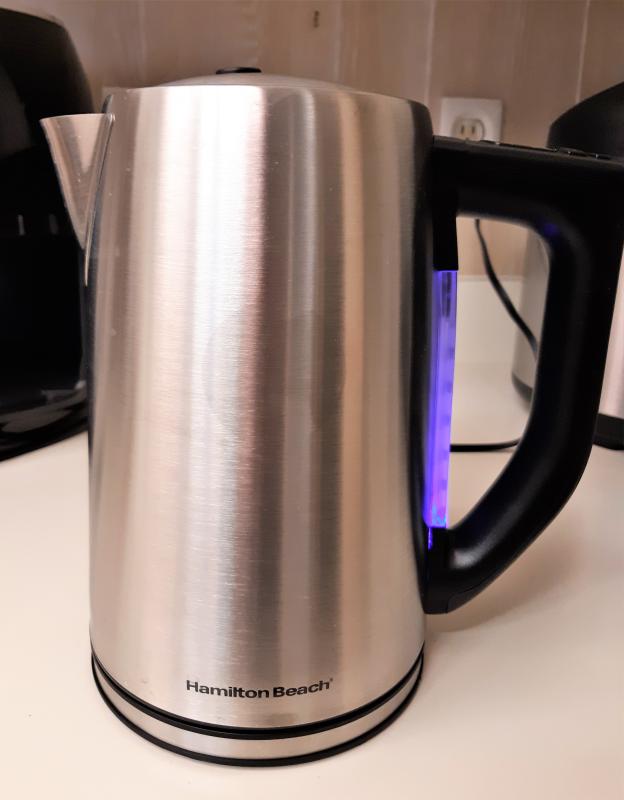 Hamilton Beach Variable Temperature Electric Kettle, 1.7 Liter Capacity,  Black Stainless Steel, 41027