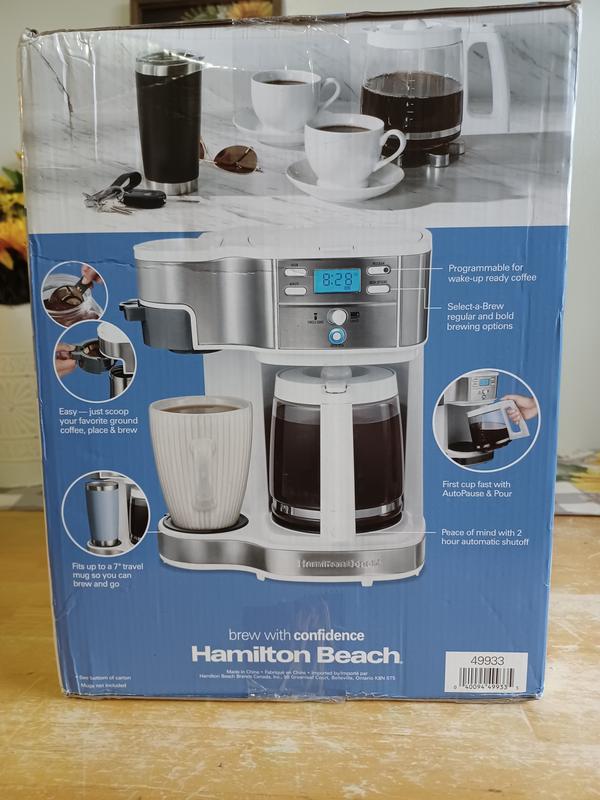 Hamilton Beach 2-Way Programmable 12 Cup and Single-Serve Coffee Maker  WHITE 49933 - Best Buy