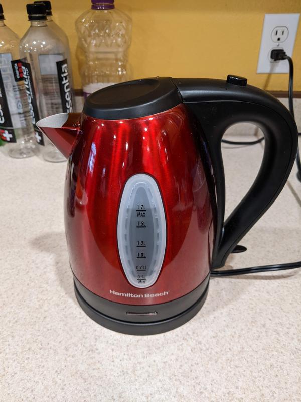 Hamilton Beach Electric Kettle, Fast Heating, Cord-Free Serving, 1.7 Liter,  Stainless Steel, Red, 40885 - AliExpress