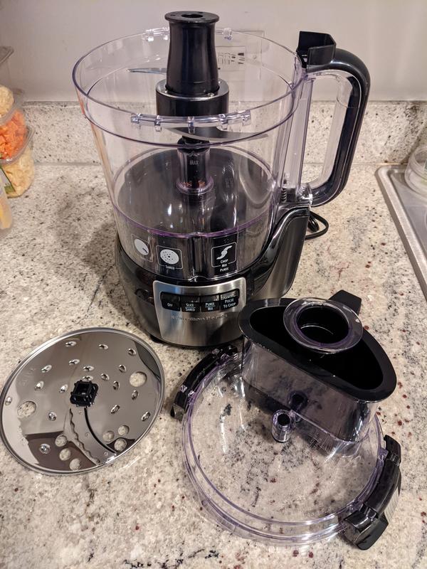 Hamilton Beach 70723G Black & Stainless 10 Cup Stack & Snap Big Mouth Food  Processor 