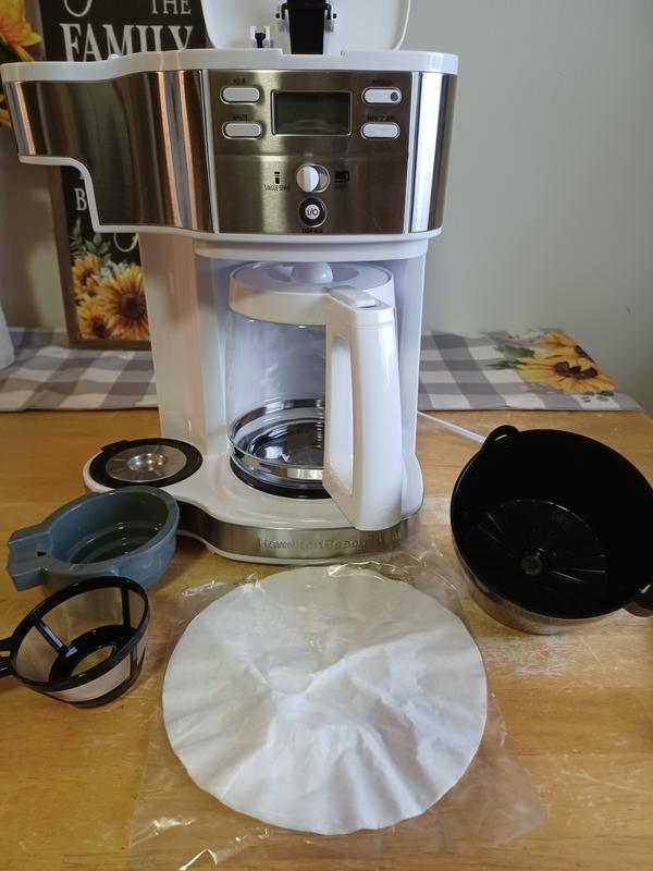 Hamilton Beach 12 Cup 2-Way Programmable Coffee Maker White - 49933