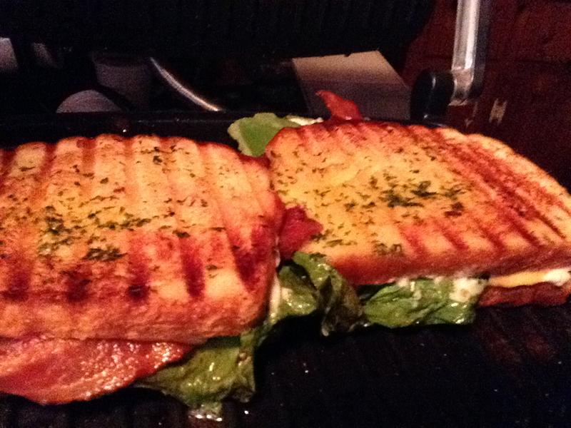 Grilled blt with cheese  all made on hb's grill and press