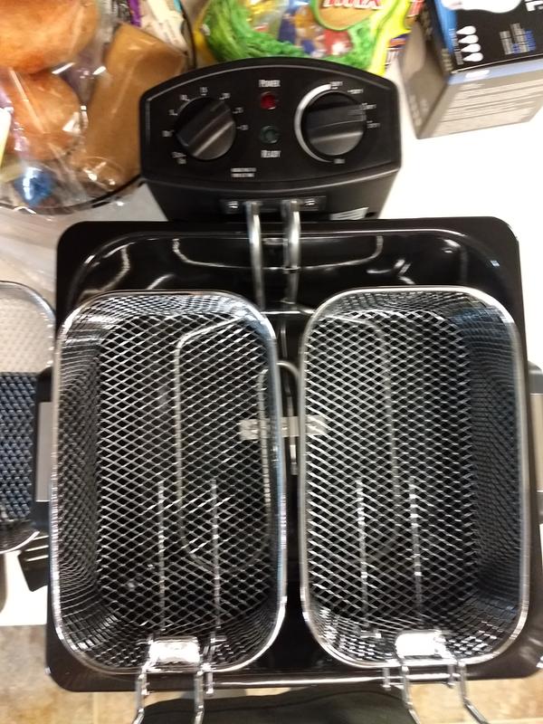 Hamilton Beach Professional-Style Double-Basket Deep Fryer, 12 Cup Capacity