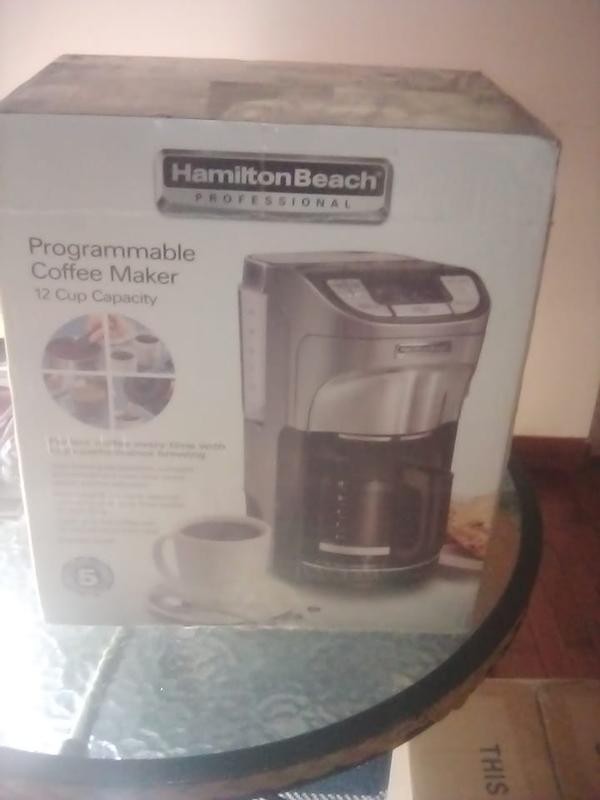 Hamilton Beach 49500 Silver 12 Cup Professional Programmable Coffee Maker  Silver 