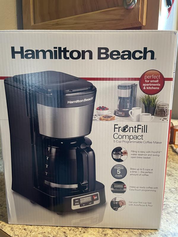 Hamilton Beach 5-Cup Black Compact Coffee Maker with Programmable