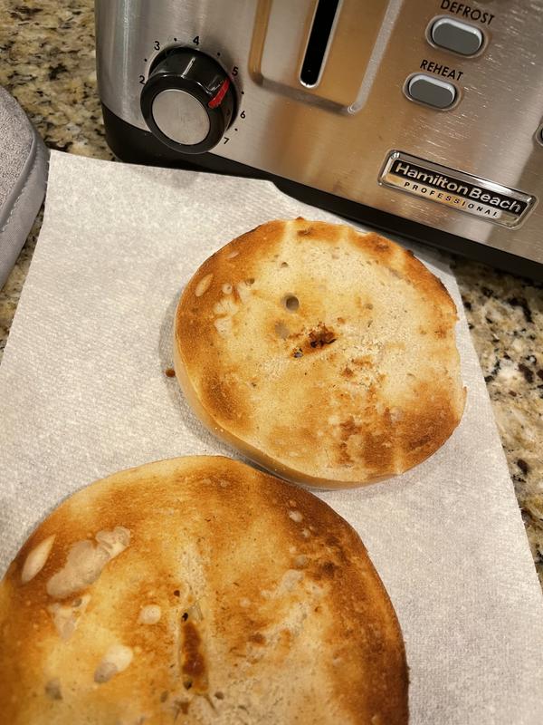 A perfect bagel toasted on setting 5