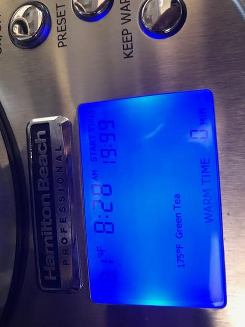 Example of set temperature - scroll through them with button