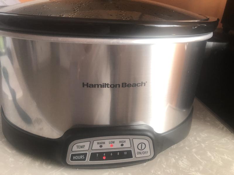  Hamilton Beach Programmable Slow Cooker, 7 quart with  Clip-Tight Sealed Lid, Stainless Steel (33476), Silver: Home & Kitchen