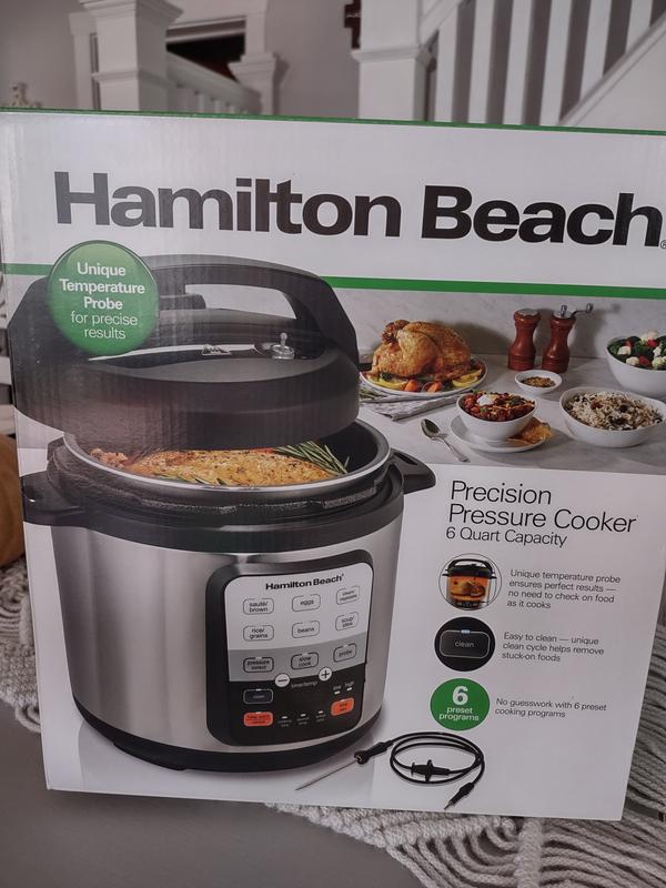 Hamilton Beach 6-Quart Precision Pressure Cooker in Black and Stainless  Steel