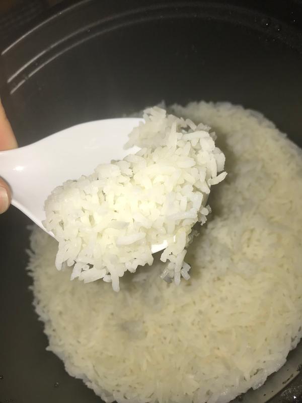 After cooking. No mushy rice!