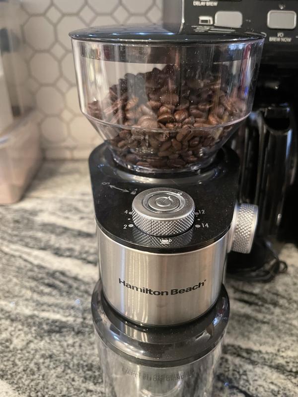  Hamilton Beach Electric Burr Coffee Grinder with Large