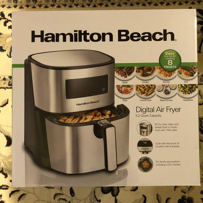 Hamilton Beach 5.3 Quart/5 Liter Digital Air Fryer with Nonstick Basket -  35075