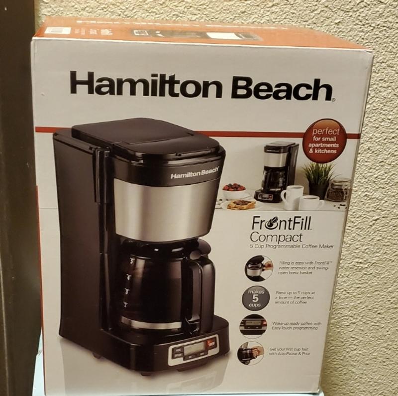 Hamilton Beach 5-Cup Black Compact Coffee Maker with Programmable