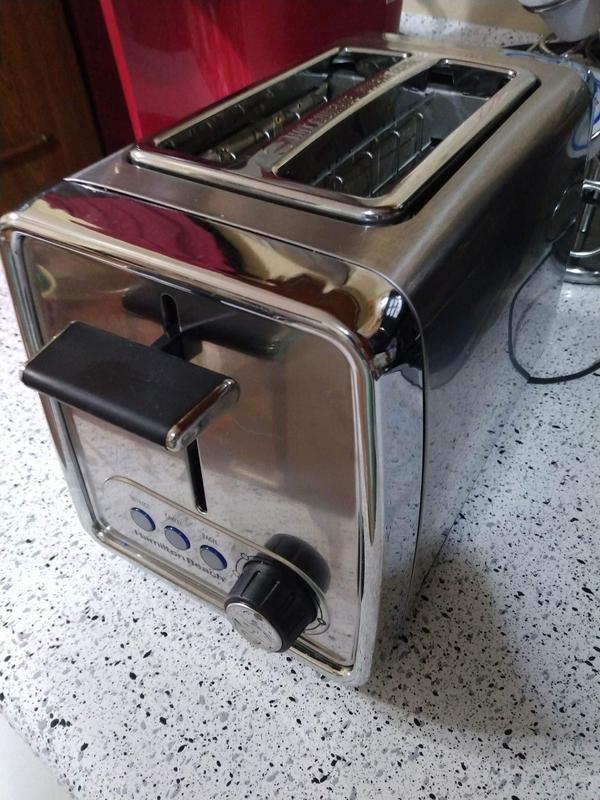 Hamilton Beach Modern Chrome 2 Slice Toaster 22791 Toast Bagel Chrome Office Depot