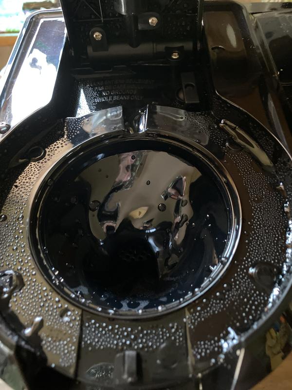 It ground the beans and rinsed them all down