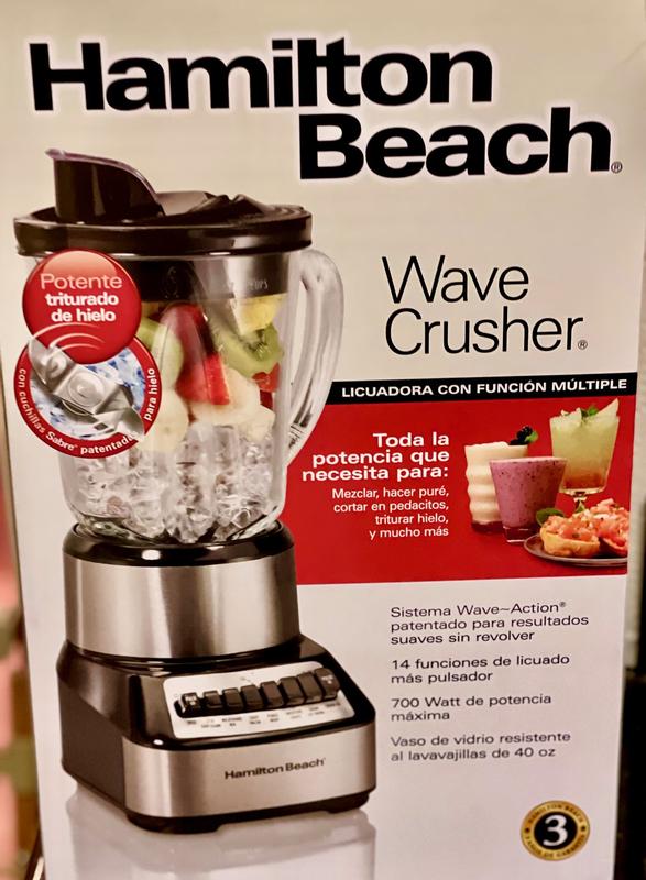A picture of the box of the Hamilton Beach Wave Crusher Multi Function Blender box.