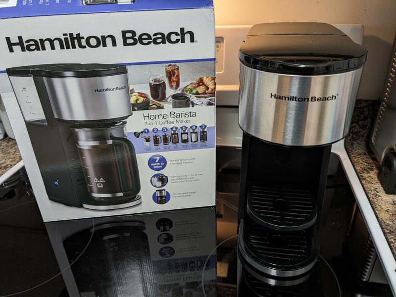 Hamilton Beach Home Barista 7-in-1 Coffee Maker with Seven Ways to Brew, 6  Cup Carafe, Drip, Single Serve, French Press, Pour Over, Cold Brew