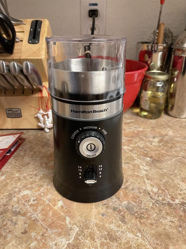 Hamilton Beach Electric Coffee Grinder for Beans, Spices and More, with  Multiple Grind Settings for up to 14 Cups, Removable Stainless Steel  Chamber