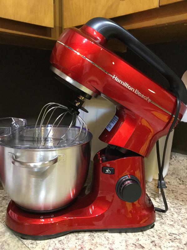 Hamilton Beach Red 7 Speed Stand Mixer, 4 Quart