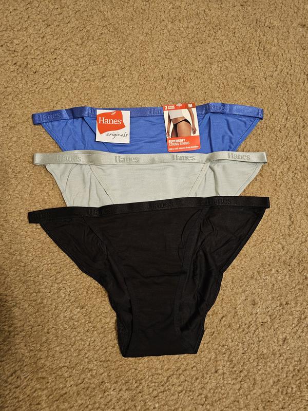 Hanes Originals Women s SuperSoft String Bikini Underwear 3 Pack