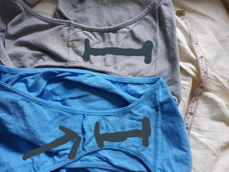the blue pair is Hanes compared with older brand.