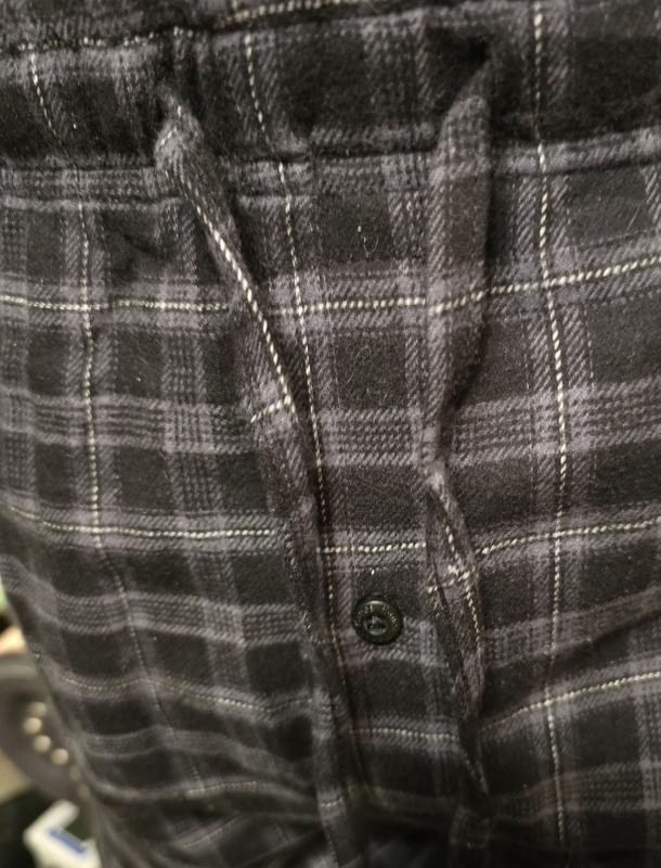 thumbnail image 2 of Hanes Men's Long Sleeve Crew & Flannel Pant Pajama Set - Black/Grey Plaid (2XL) 2 of 5