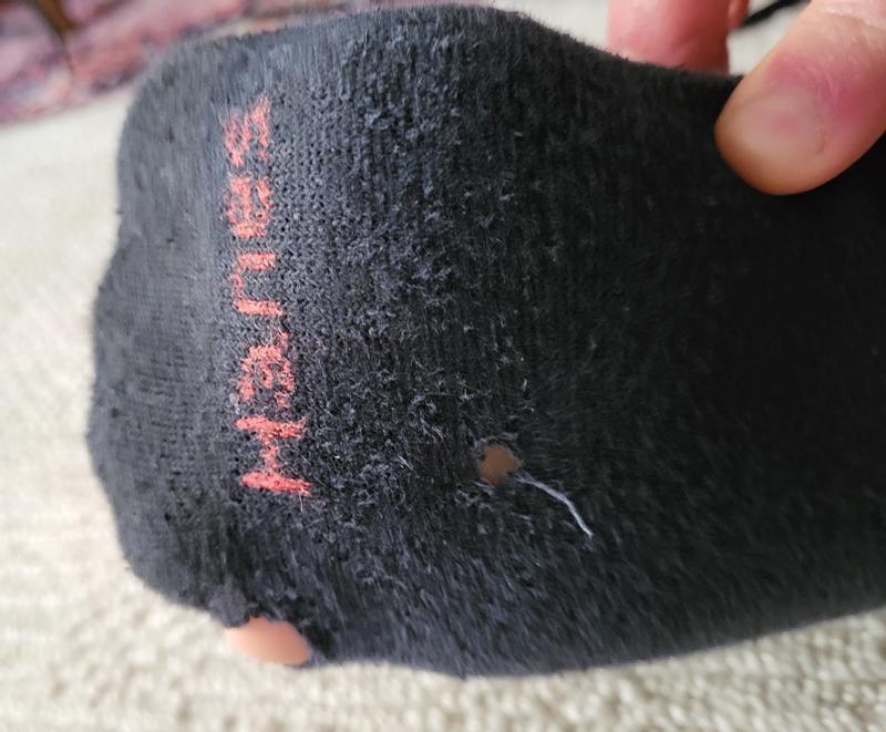 2 out of the 6 holes in this particular sock