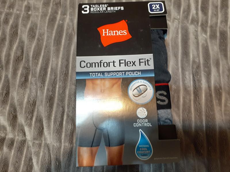 Hanes Men's Comfort Fit 3 Pk Boxer Brief W/sling, Men's Underwear
