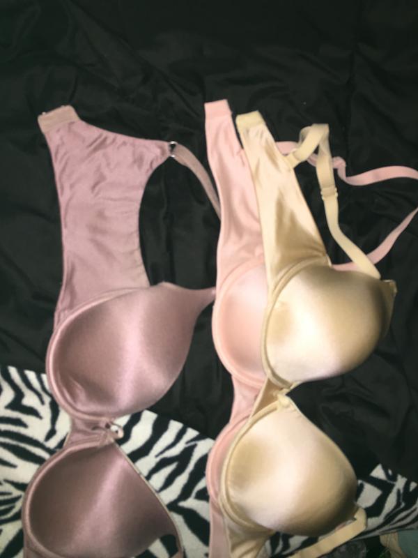 Purple is maidenform comfort devotion style 09402. The pink&tan are maidenform form style 05881