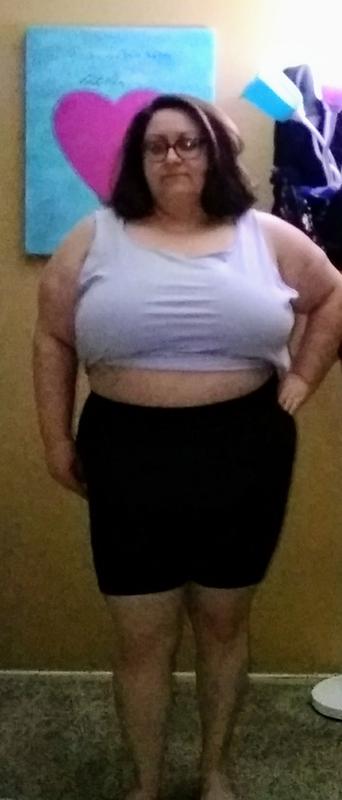 View of high waisted shorts