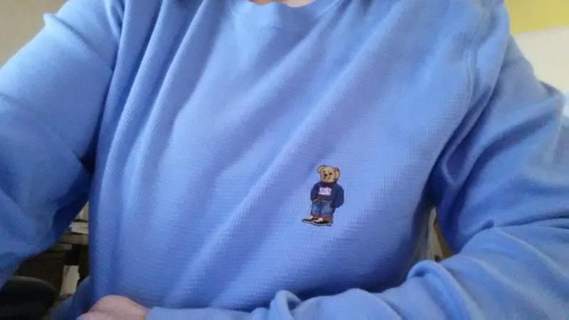 My favorite shirt ever...cornflower blue, bear Polo waffle T by Ralph Lauren