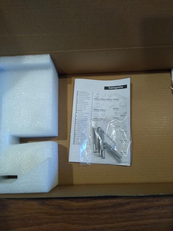 Hansgrohe AddStoris Chrome Wall Mount Towel Rack 3.2-in x 17.5-in x 9. ...