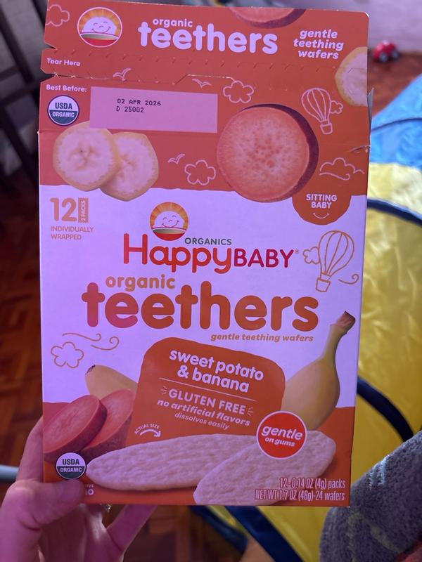 Organic Sweet Potato Banana Teething Wafers Happy Baby Organics