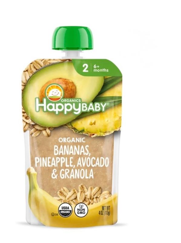 Organic Banana, Pineapple, Avocado Puree Pouches | Happy Baby Organics