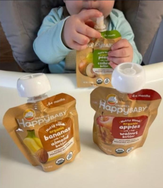 Nutty Blends Banana & Almond Pouches | Happy Baby Organics
