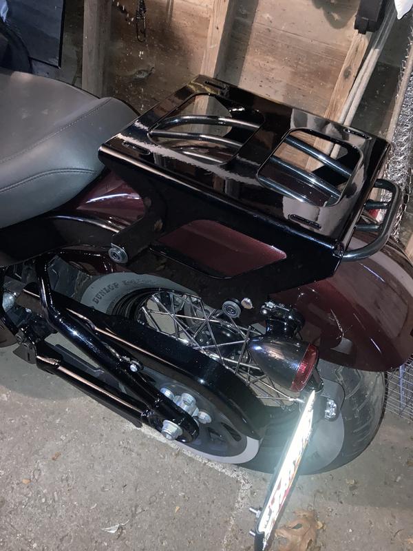 Holdfast rack mounted with small fender rack left in place under it.