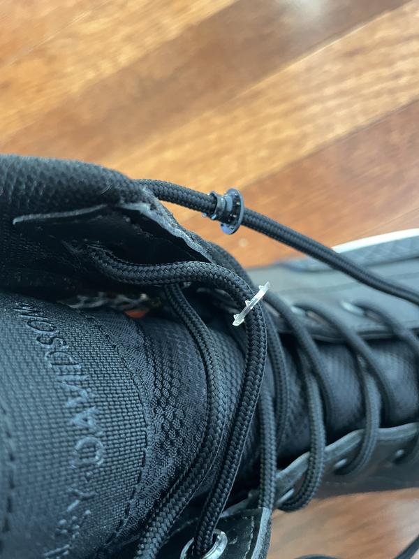 Broken eyelet. Useless online customer service.