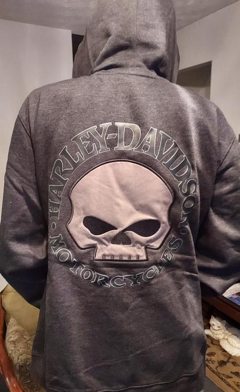 Harley davidson skull sweatshirt hotsell