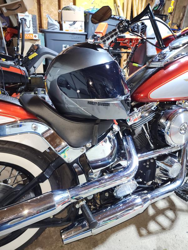 Will be  painting my harley the same gauntlet gray with pearl white .
