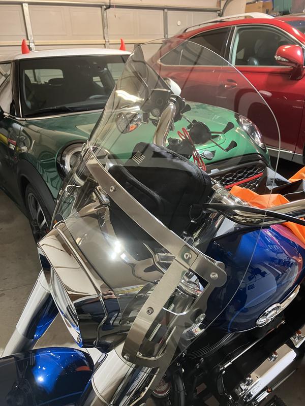 Fit my bike perfectly, looks amazing, and the flare at the top really puts the air over my head and makes the ride a lot more comfortable. No buffeting at speed, and really did an amazing job of catching all the bugs.
