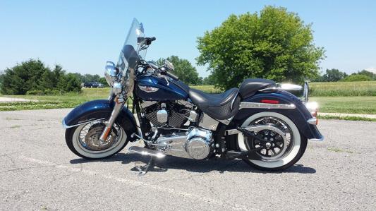 My 12' Softail Deluxe with windshield bag