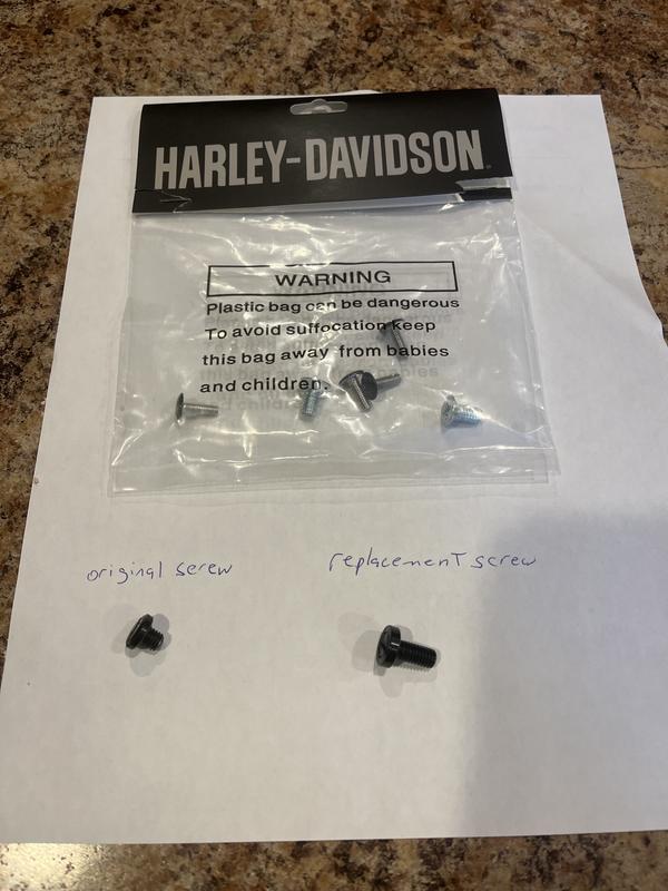 The replacement screws are much longer