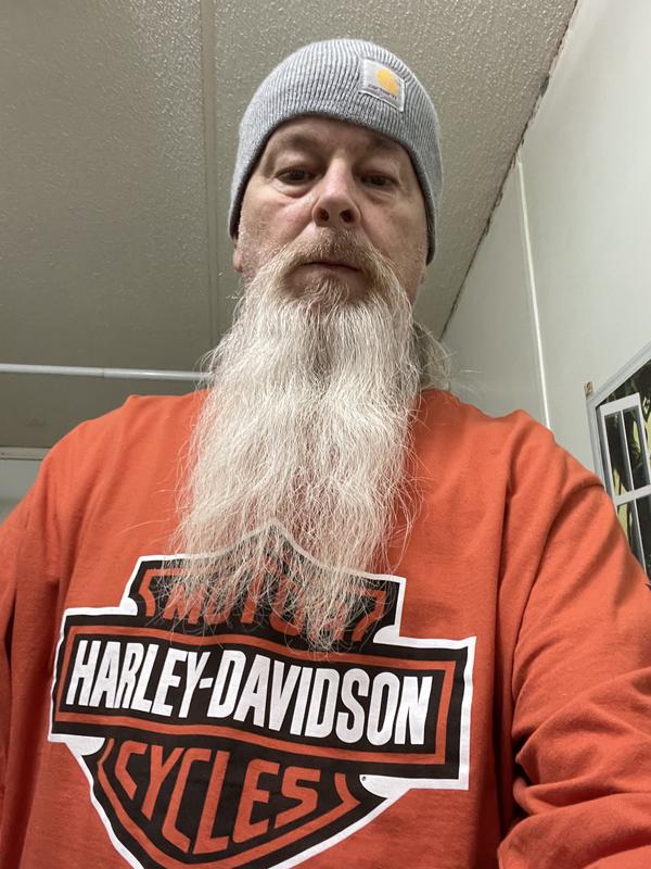 Men's Bar & Shield Long Sleeve Tee - Vintage Orange | Harley