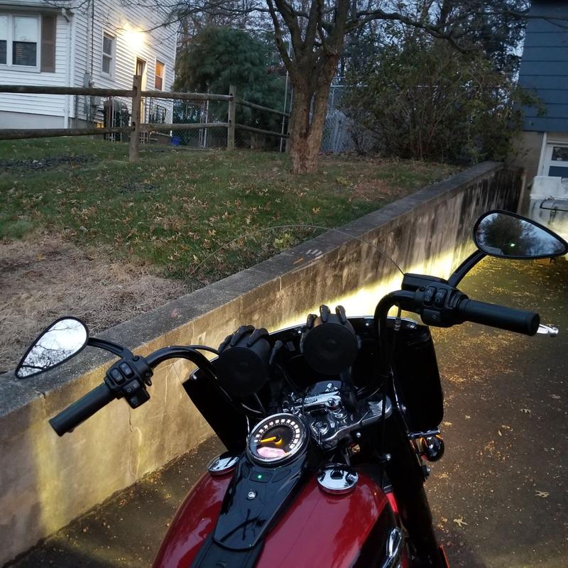 Darkened Harley.